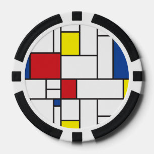 Mondrian Minimalistisch Geometric De Stijl Moderne Pokerchips