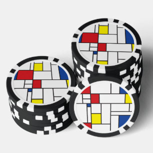 Mondrian Minimalistisch Geometric De Stijl Moderne Pokerchips