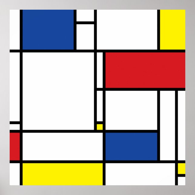 Mondrian Minimalistisch Geometric De Stijl Moderne Poster (Vorne)