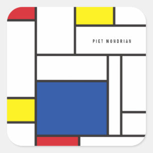 Mondrian Minimalistisch Geometric De Stijl Moderne Quadratischer Aufkleber