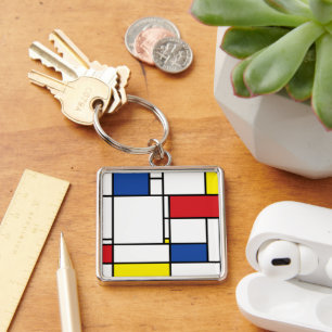 Mondrian Minimalistisch Geometric De Stijl Moderne Schlüsselanhänger