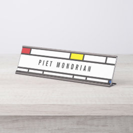 Mondrian Minimalistisch Geometric De Stijl Moderne Schreibtischnamensplakette