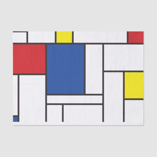 Mondrian Minimalistisch Geometric De Stijl Moderne Seidenpapier (Vorderseite)