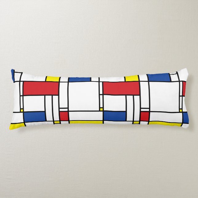 Mondrian Minimalistisch Geometric De Stijl Moderne Seitenschläferkissen (Vorderseite)