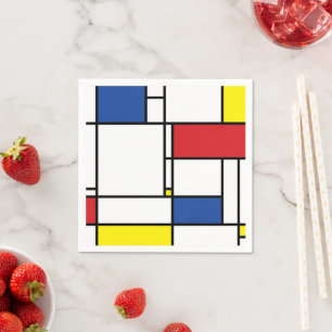 Mondrian Minimalistisch Geometric De Stijl Moderne Serviette