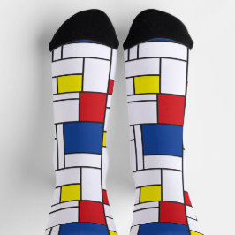 Mondrian Minimalistisch Geometric De Stijl Moderne Socken