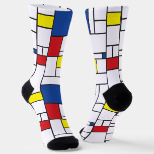 Mondrian Minimalistisch Geometric De Stijl Moderne Socken