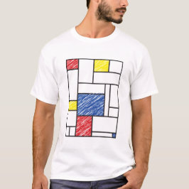 Mondrian Minimalistisch Geometric De Stijl Moderne T-Shirt