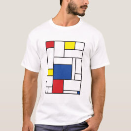 Mondrian Minimalistisch Geometric De Stijl Moderne T-Shirt