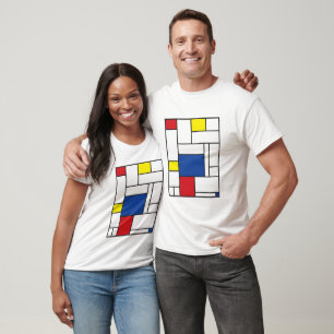 Mondrian Minimalistisch Geometric De Stijl Moderne T-Shirt