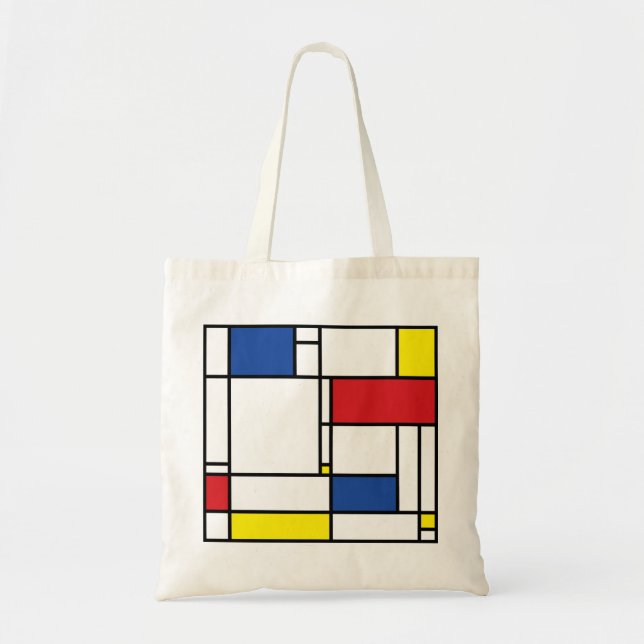 Mondrian Minimalistisch Geometric De Stijl Moderne Tragetasche (Vorne)