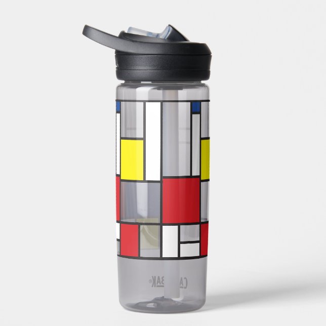 Mondrian Minimalistisch Geometric De Stijl Moderne Trinkflasche (Rechts)