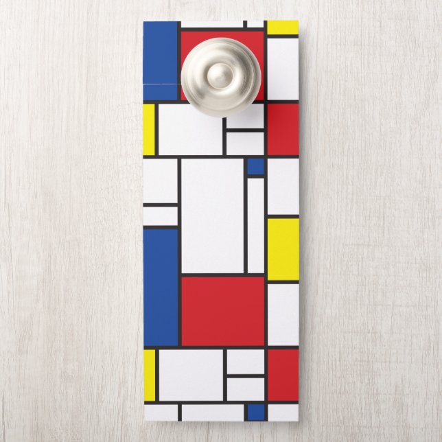 Mondrian Minimalistisch Geometric De Stijl Moderne Türanhänger (Auf Knauf)