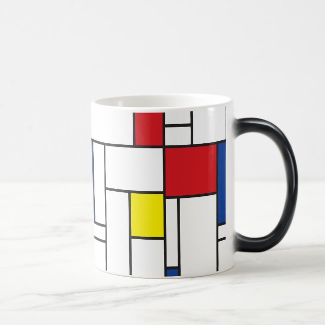 Mondrian Minimalistisch Geometric De Stijl Moderne Verwandlungstasse (Rechts)