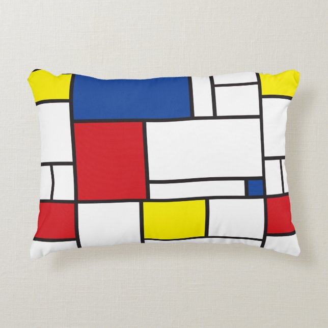Mondrian Minimalistisch Geometric De Stijl Moderne Zierkissen (Vorderseite)