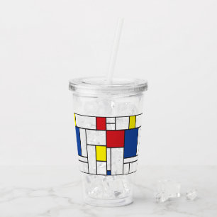 Mondrian Minimalistische Geometrische De-Stijl-Mod Acryltrinkbecher