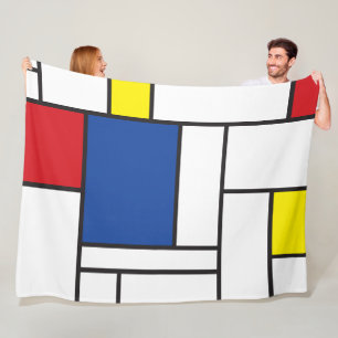 Mondrian Minimalistische Geometrische De-Stijl-Mod Fleecedecke