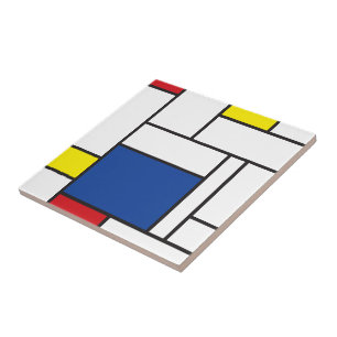 Mondrian Minimalistische Geometrische De-Stijl-Mod Fliese