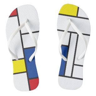 Mondrian Minimalistische Geometrische De-Stijl-Mod Flip Flops