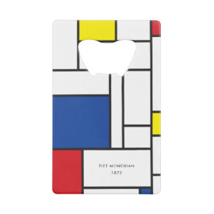 Mondrian Minimalistische Geometrische De-Stijl-Mod Geldbeutel Flaschenöffner