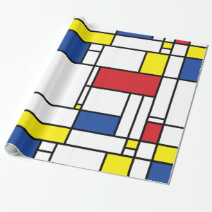 Mondrian Minimalistische Geometrische De-Stijl-Mod Geschenkpapier
