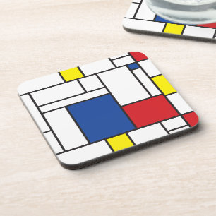 Mondrian Minimalistische Geometrische De-Stijl-Mod Getränkeuntersetzer