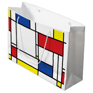 Mondrian Minimalistische Geometrische De-Stijl-Mod Große Geschenktüte