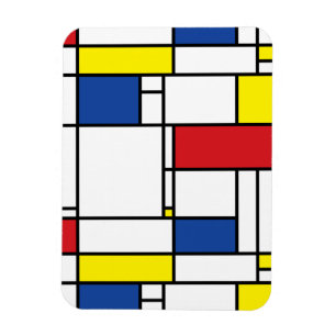 Mondrian Minimalistische Geometrische De-Stijl-Mod Magnet