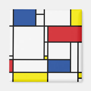 Mondrian Minimalistische Geometrische De-Stijl-Mod Magnet