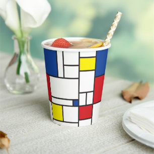 Mondrian Minimalistische Geometrische De Stijl Mod Pappbecher