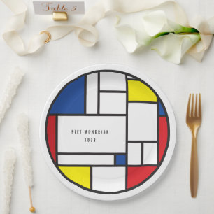Mondrian Minimalistische Geometrische De Stijl Mod Pappteller