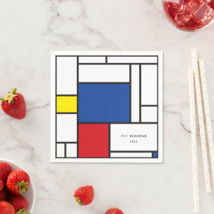 Mondrian Minimalistische Geometrische De Stijl Mod Serviette