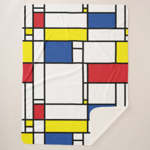 Mondrian Minimalistische Geometrische De-Stijl-Mod Sherpadecke