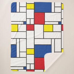 Mondrian Minimalistische Geometrische De-Stijl-Mod Sherpadecke