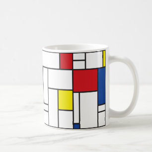 Mondrian Minimalistische Geometrische De-Stijl-Mod Tasse