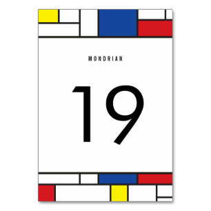 Mondrian Minimalistische Geometrische De-Stijl-Mod Tischnummer