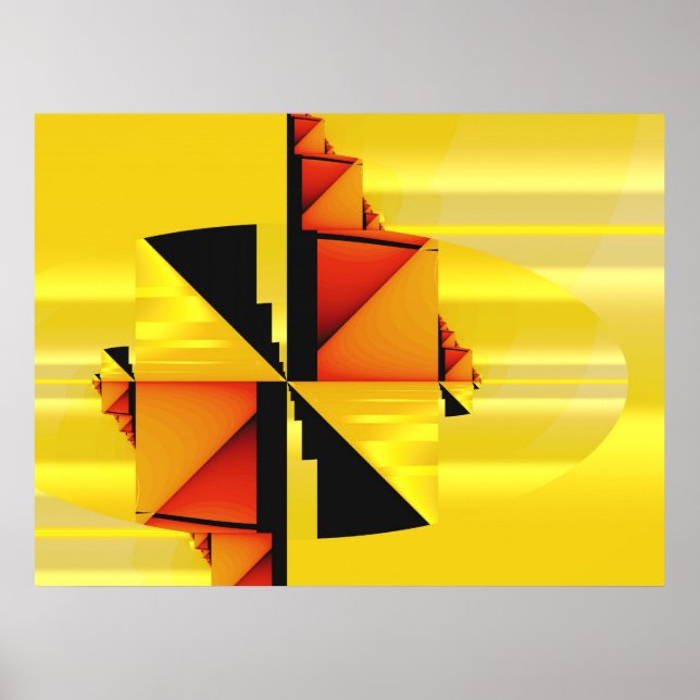 Mondrian Modern Abstraktes Fraktal Art Poster (Vorne)