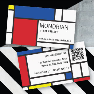 Mondrian Moderne Kunst De Stijl Minimalistisch Abs Visitenkarte
