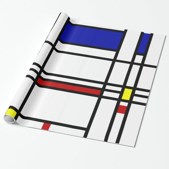 Mondrian moderne Kunst Geschenkpapier (Ungerollt)