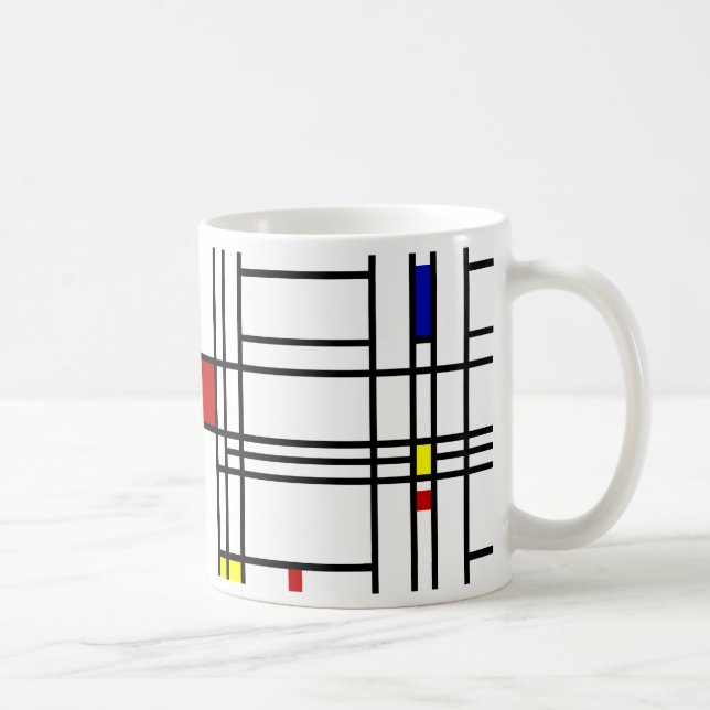 Mondrian moderne Kunst Tasse (Rechts)