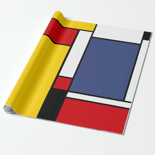 Mondrian  Moderner Geometrischer Stil Geschenkpapier