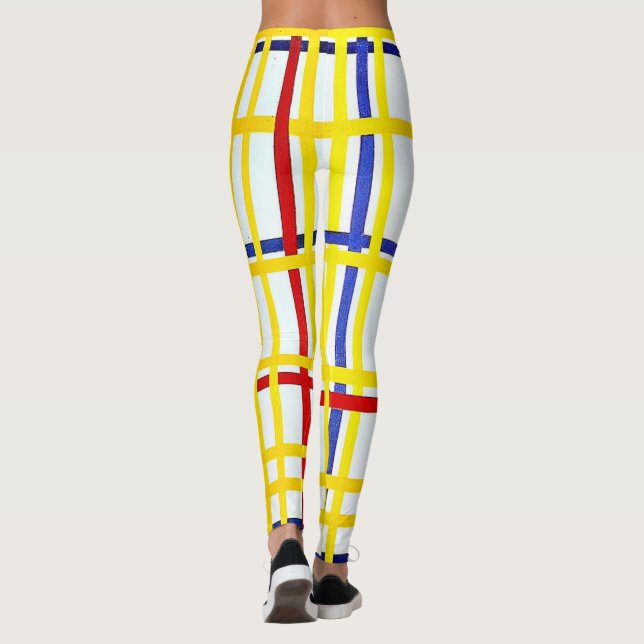 Mondrian - New York City I, abstrakte Kunst Leggings (Rückseite)