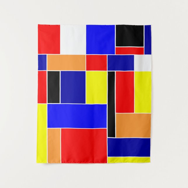 Mondrian Nr. 48 Medium Wandteppich (Vorderseite)