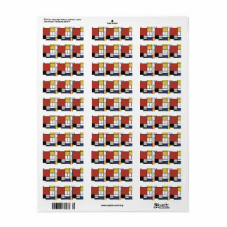 Mondrian Painting Red Flugzeug Yellow Black Gray B