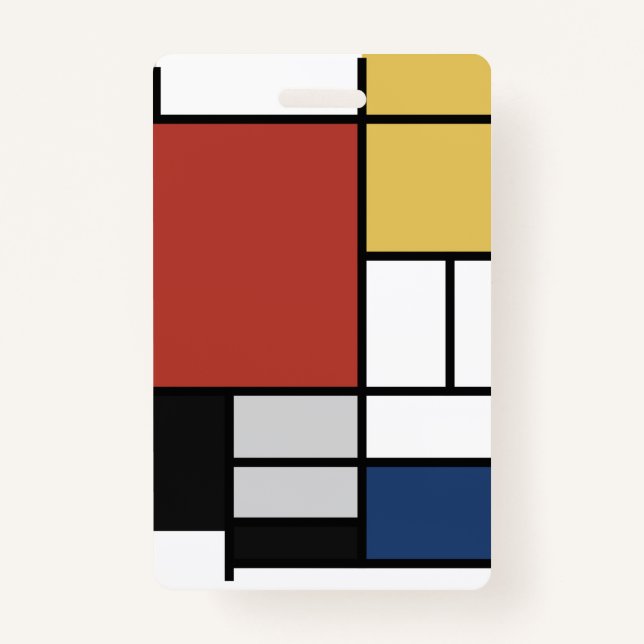 Mondrian Painting Red Flugzeug Yellow Black Gray B Ausweis (Vorderseite)