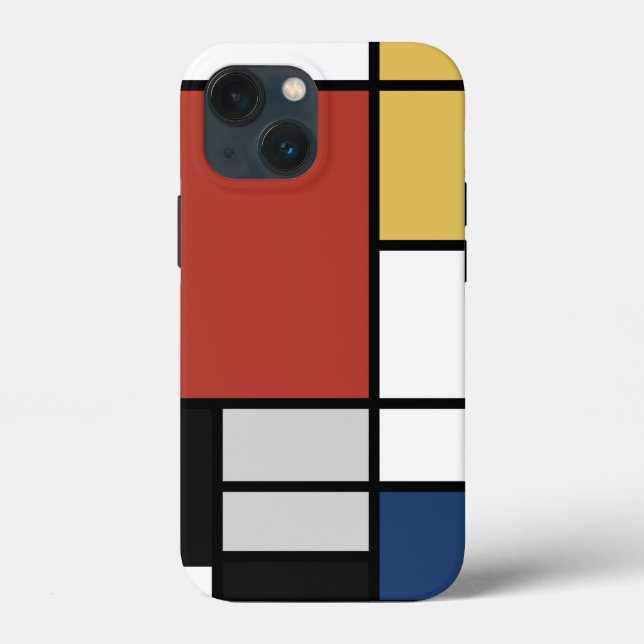 Mondrian Painting Red Flugzeug Yellow Black Gray B Case-Mate iPhone Hülle (Rückseite)