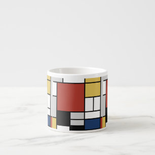 Mondrian Painting Red Flugzeug Yellow Black Gray B Espressotasse
