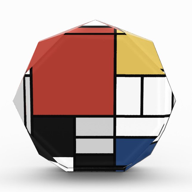 Mondrian Painting Red Flugzeug Yellow Black Gray B Fotoblock (Vorderseite)