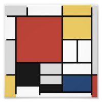 Mondrian Painting Red Flugzeug Yellow Black Gray B