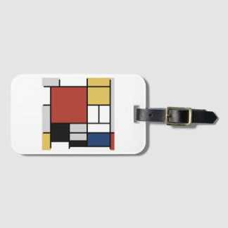 Mondrian Painting Red Flugzeug Yellow Black Gray B Gepäckanhänger